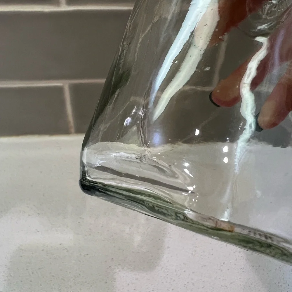 Small Vintage Milk Wine Juice Decanter Carafe Bottle Since 1852 Old Clear Glass